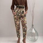 Pantalone camouflage con cintura - Elisabetta Franchi PJ73D06E2 W73 ELISABETTA FRANCHI 