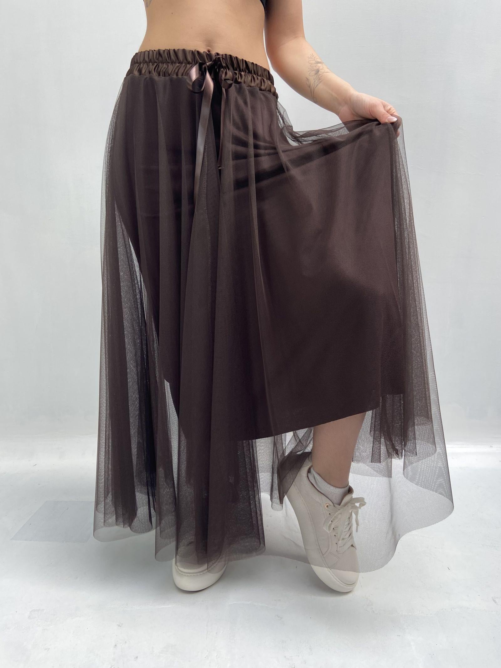 Gonna lunga in tulle MK04.015 MORO OFELIA 