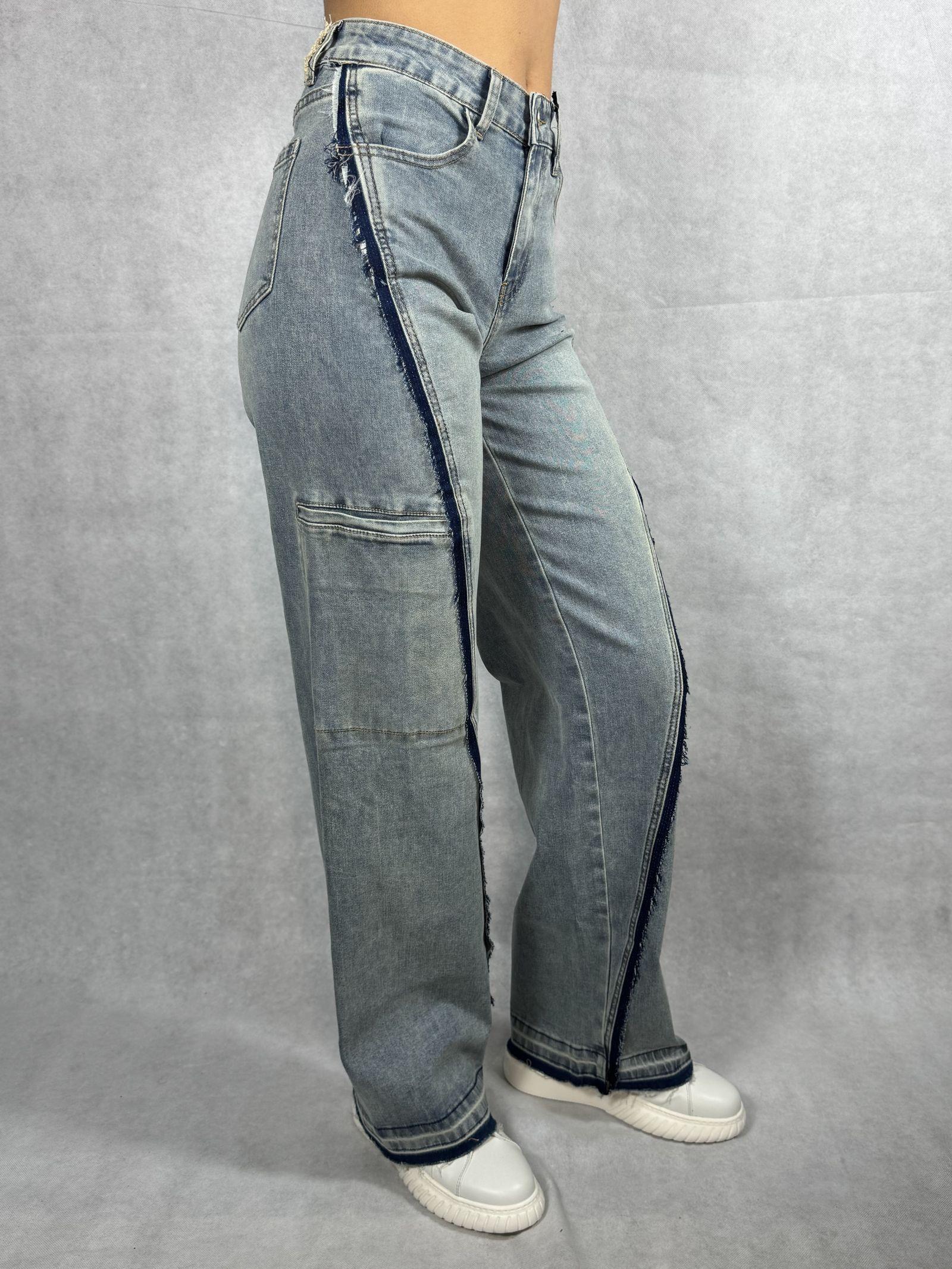Jeans vita con tascone sulla gamba YW1128 DENIM OFELIA 