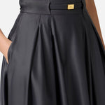 Gonna in raso con cintura - Elisabetta Franchi GO09851E2 DC3 ELISABETTA FRANCHI 