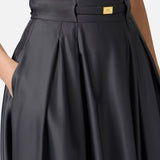 Gonna in raso con cintura - Elisabetta Franchi GO09851E2 DC3 ELISABETTA FRANCHI 