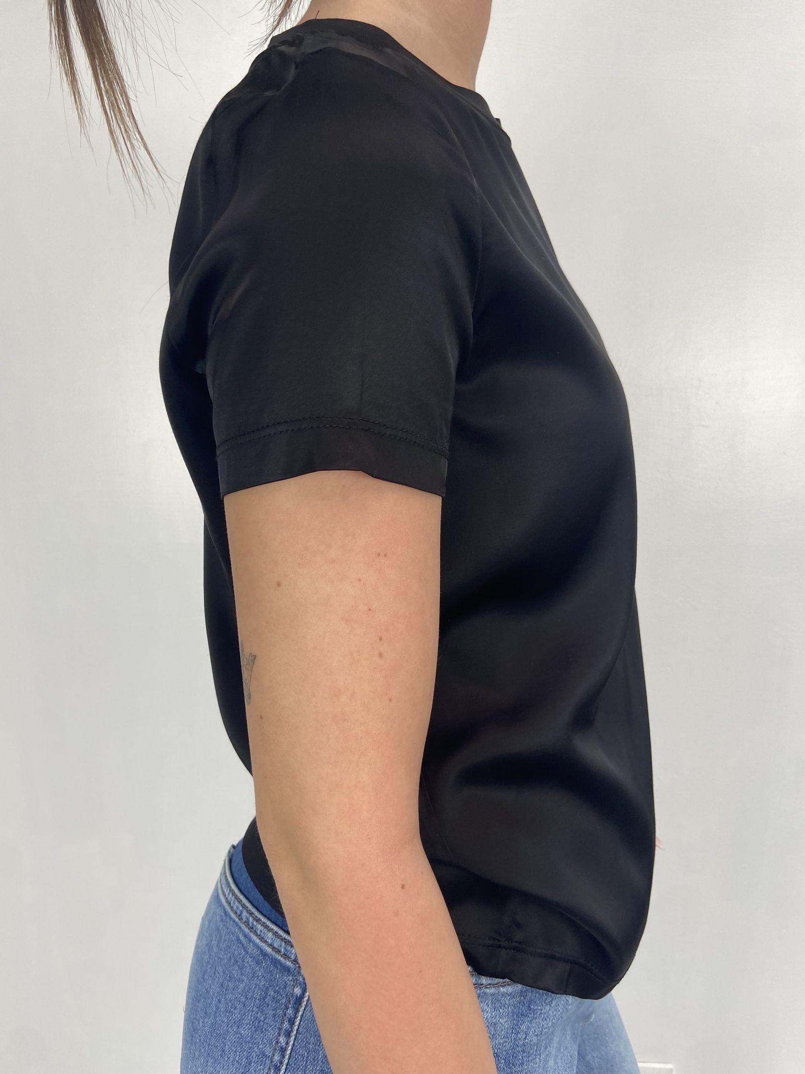 T-shirt lucida girocollo MM203633 NERO OFELIA 