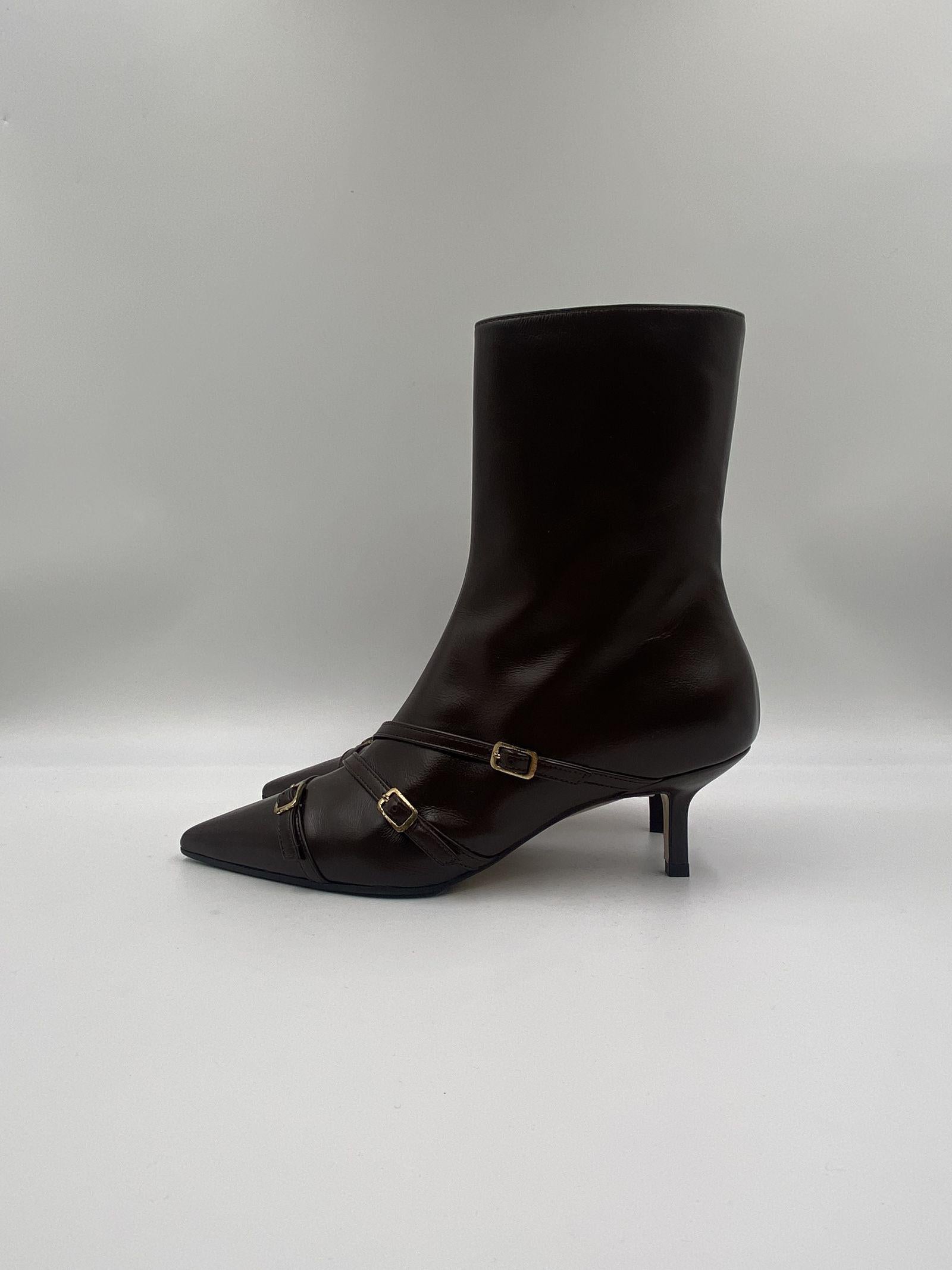 Stivaletto  moro con cinturini 9559 MORO SPAZIO MODA 