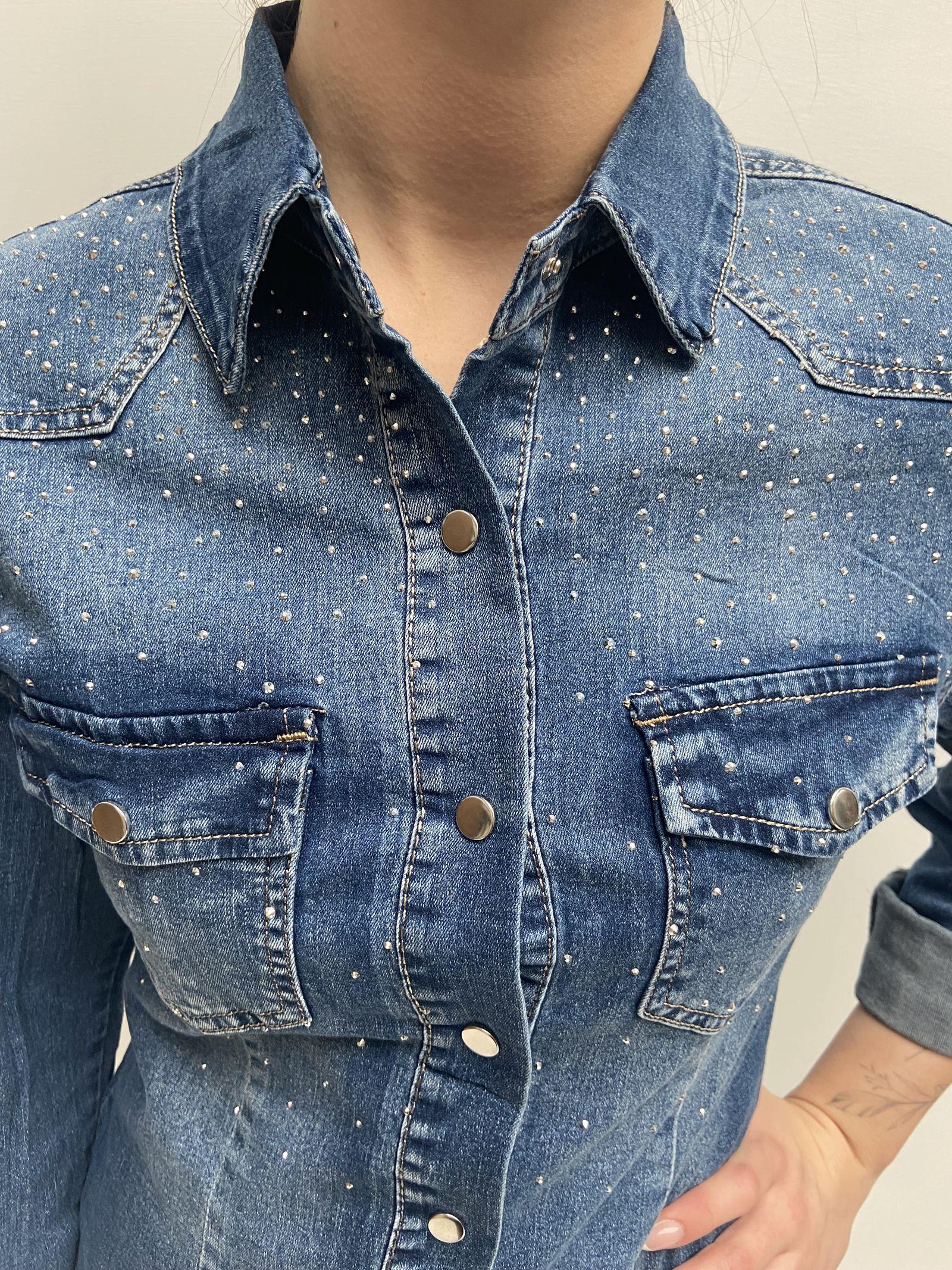 Camicia in denim con strass 9186SS DENIM OFELIA 