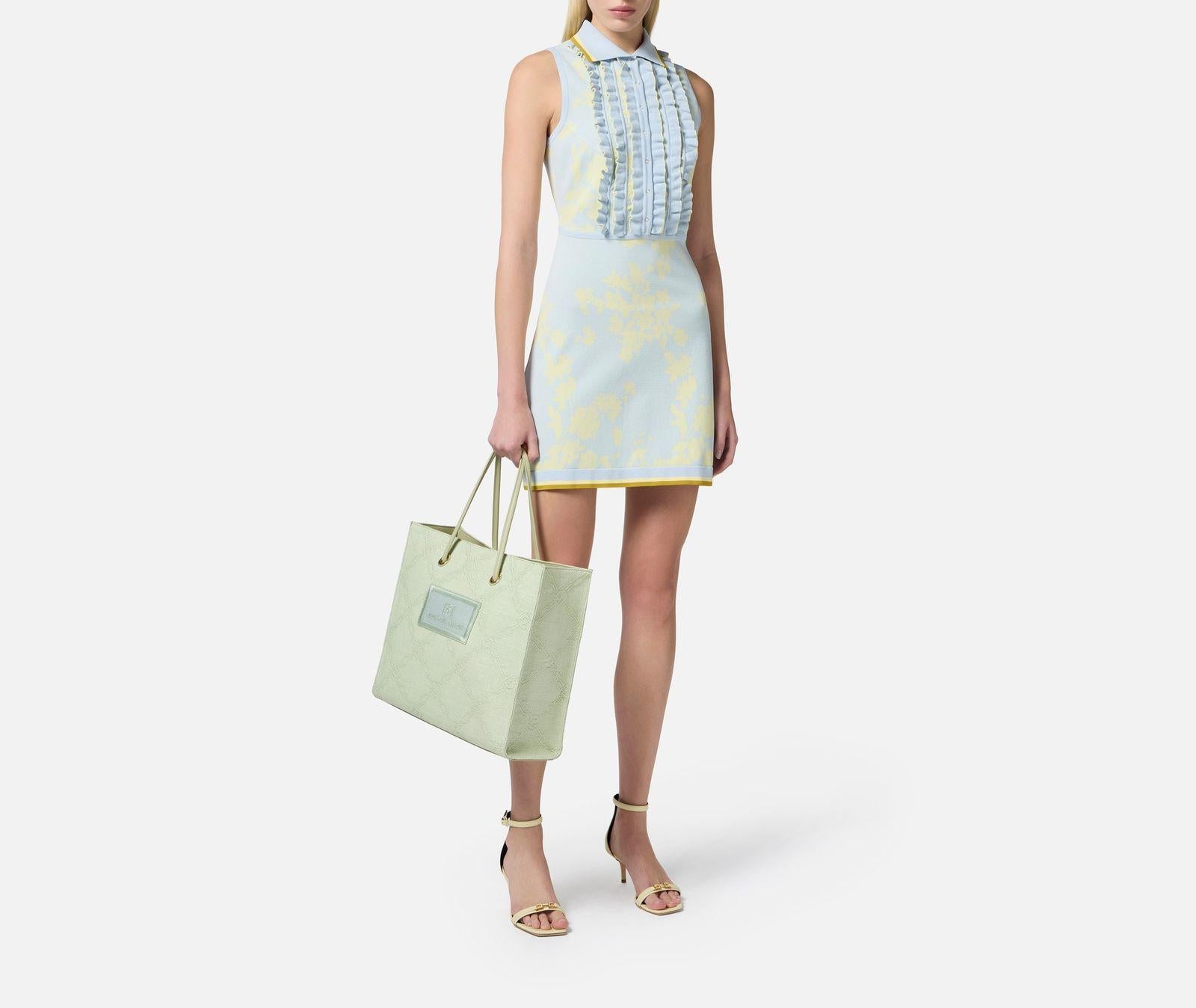 Abito in jacquard floreale con rouches - Elisabetta Franchi AM44Q51E2 DL5 ELISABETTA FRANCHI 