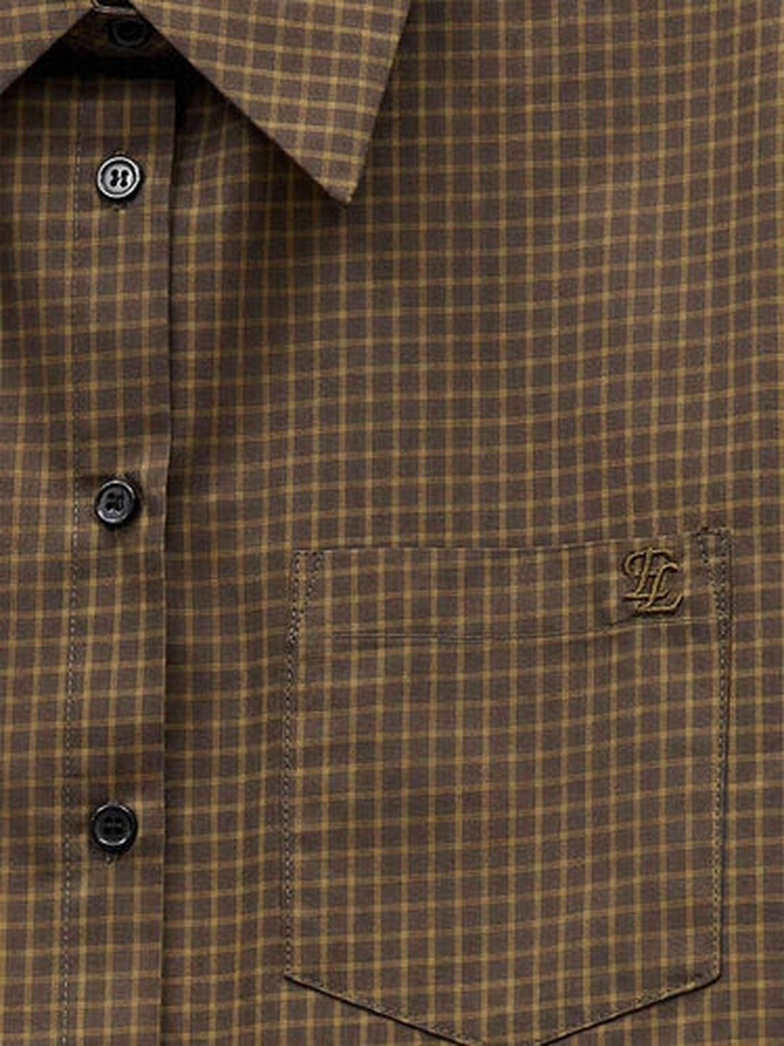 Camicia a quadretti EFW250101 VERDEKAKI ELEH 