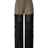 Pantalone cargo con georgette semitrasparente