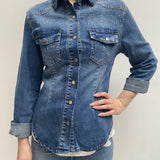 Camicia in denim con strass