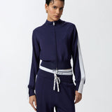Felpa con zip in tessuto piquet