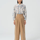 Pantalone wide leg in fluido modal