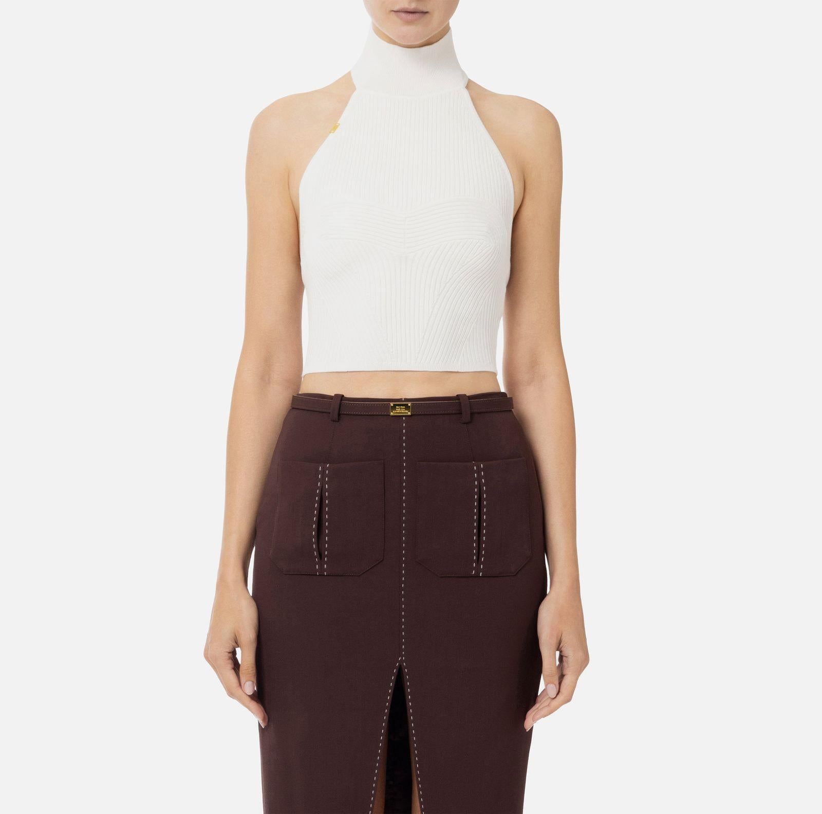 Top a costine con cuore - Elisabetta Franchi TK33S51E2 360 ELISABETTA FRANCHI 