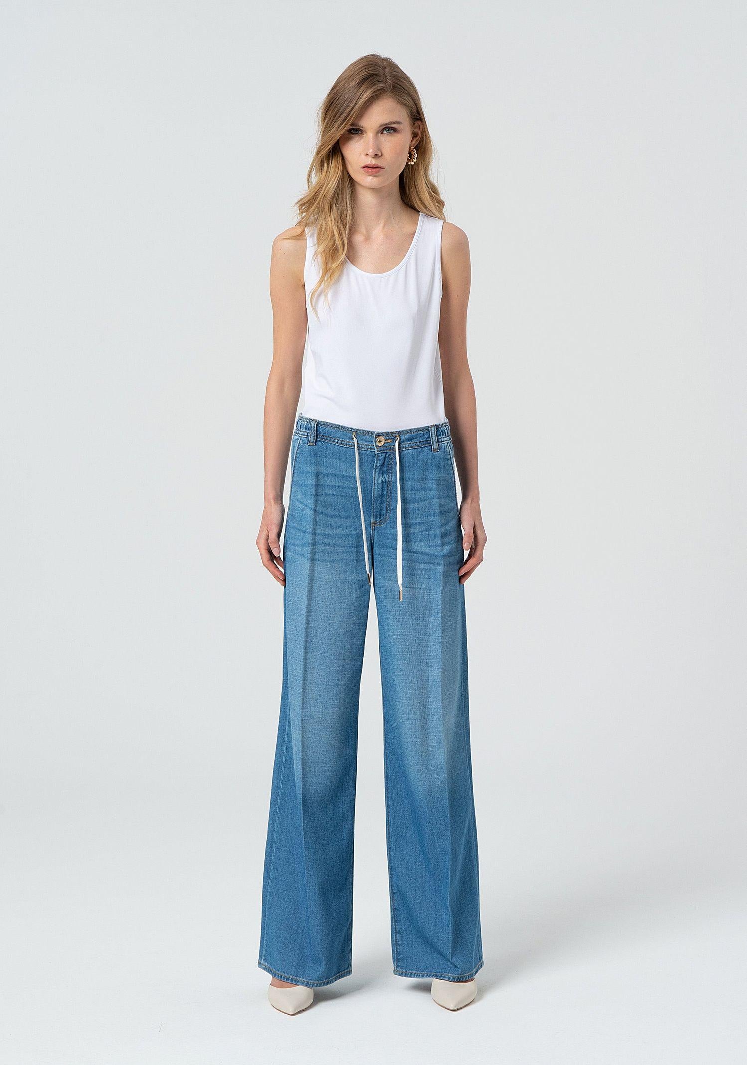 Jeans a palazzo con coulisse FP25SV2005D46202 258 FRACOMINA 
