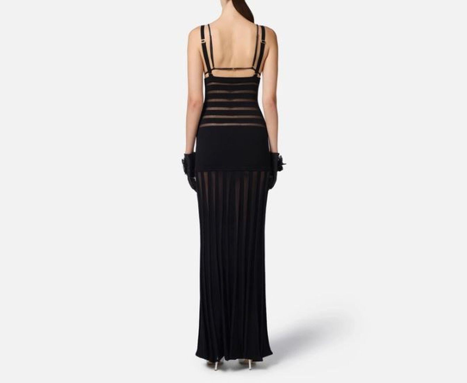 Abito Red Carpet con trasparenze - Elisabetta Franchi AM40Q51E2 110 ELISABETTA FRANCHI 