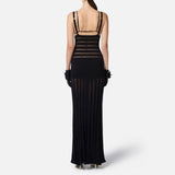 Abito Red Carpet con trasparenze - Elisabetta Franchi AM40Q51E2 110 ELISABETTA FRANCHI 