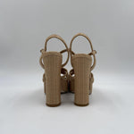 Sandalo con plateau in rafia H2316 BEIGE OFELIA 