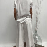 T- shirt girocollo satinata - Ofelia MS2003 BIANCO OFELIA 