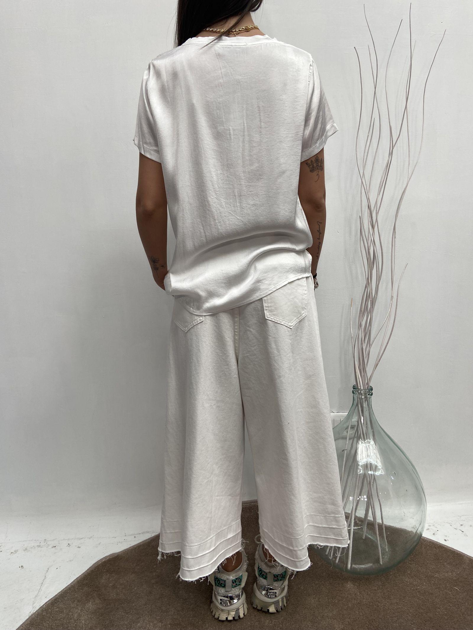 T- shirt girocollo satinata - Ofelia MS2003 BIANCO OFELIA 