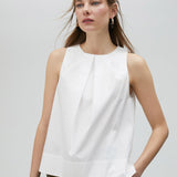 Top in popeline con spalline