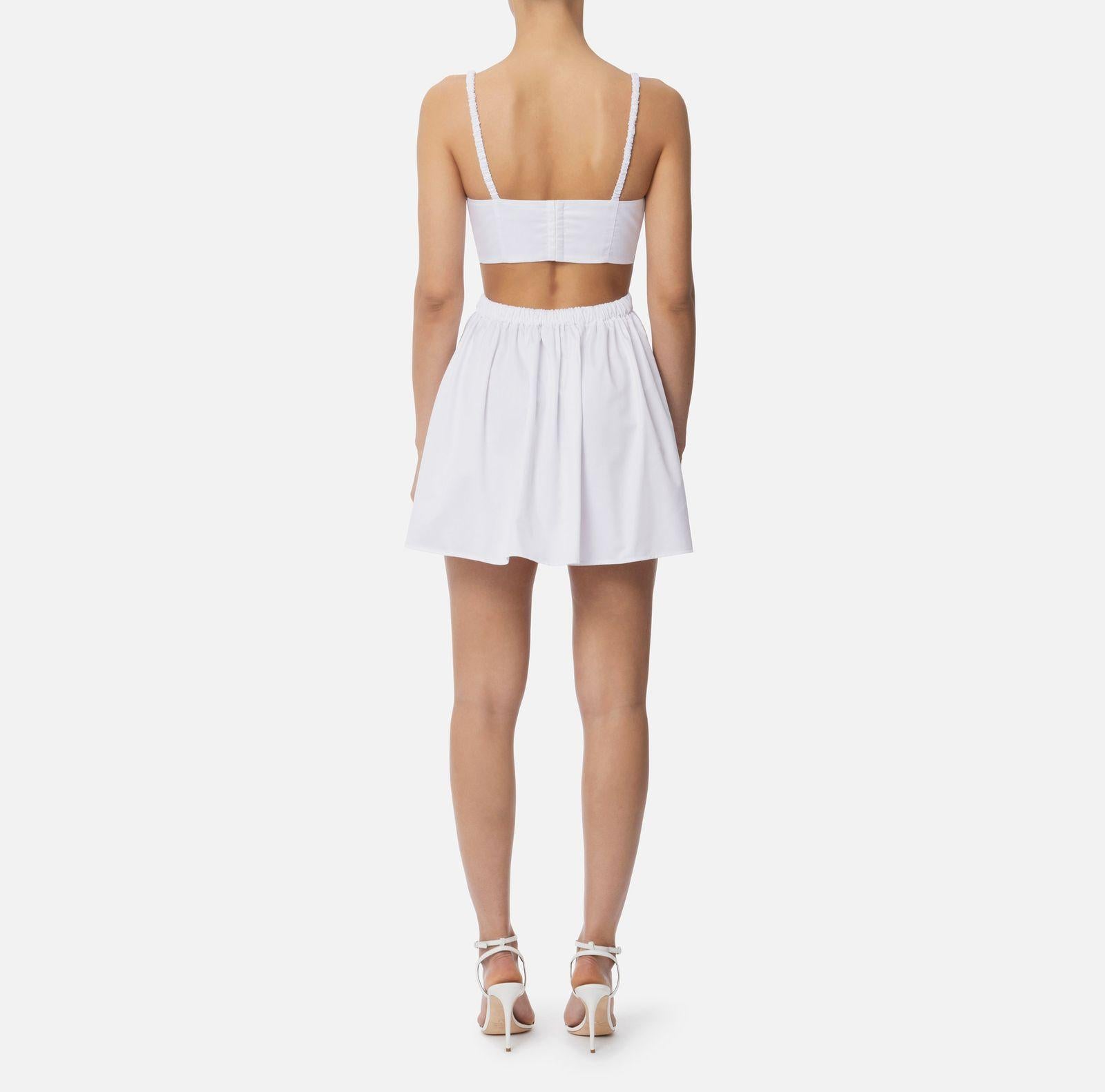Abito in popeline con fiocco AB84152E2 100 ELISABETTA FRANCHI 