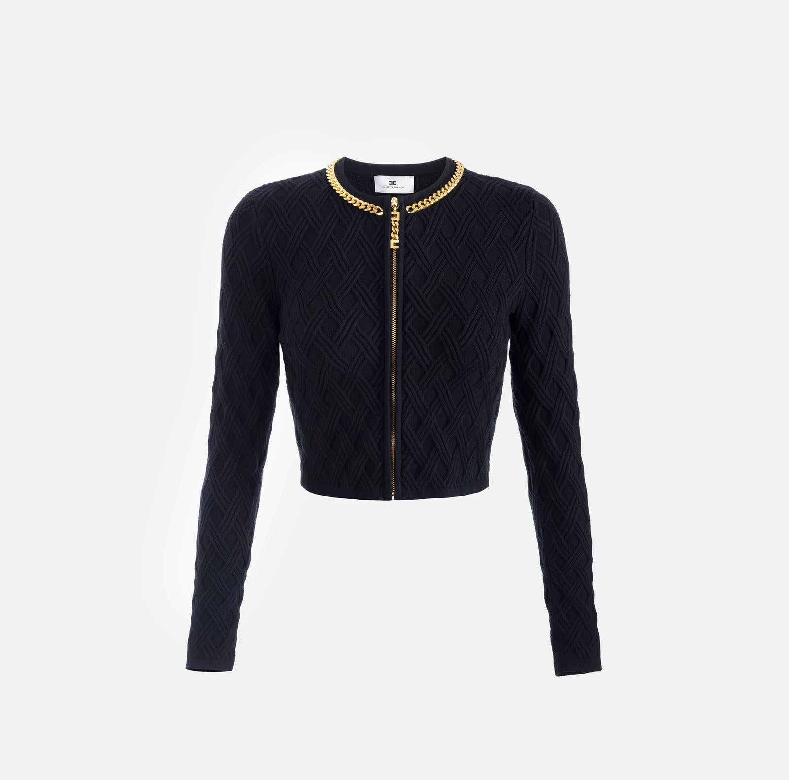 Cardigan con catena - Elisabetta Franchi MK29B56E2 110 ELISABETTA FRANCHI 
