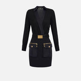 Abito con camicia incrociata e gonna con tasche AB65546E2 110 ELISABETTA FRANCHI 