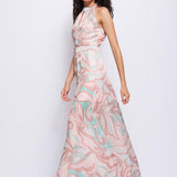 Abito lungo con stampa floreale e spacco 511FD15006 51103801 GAUDI' 