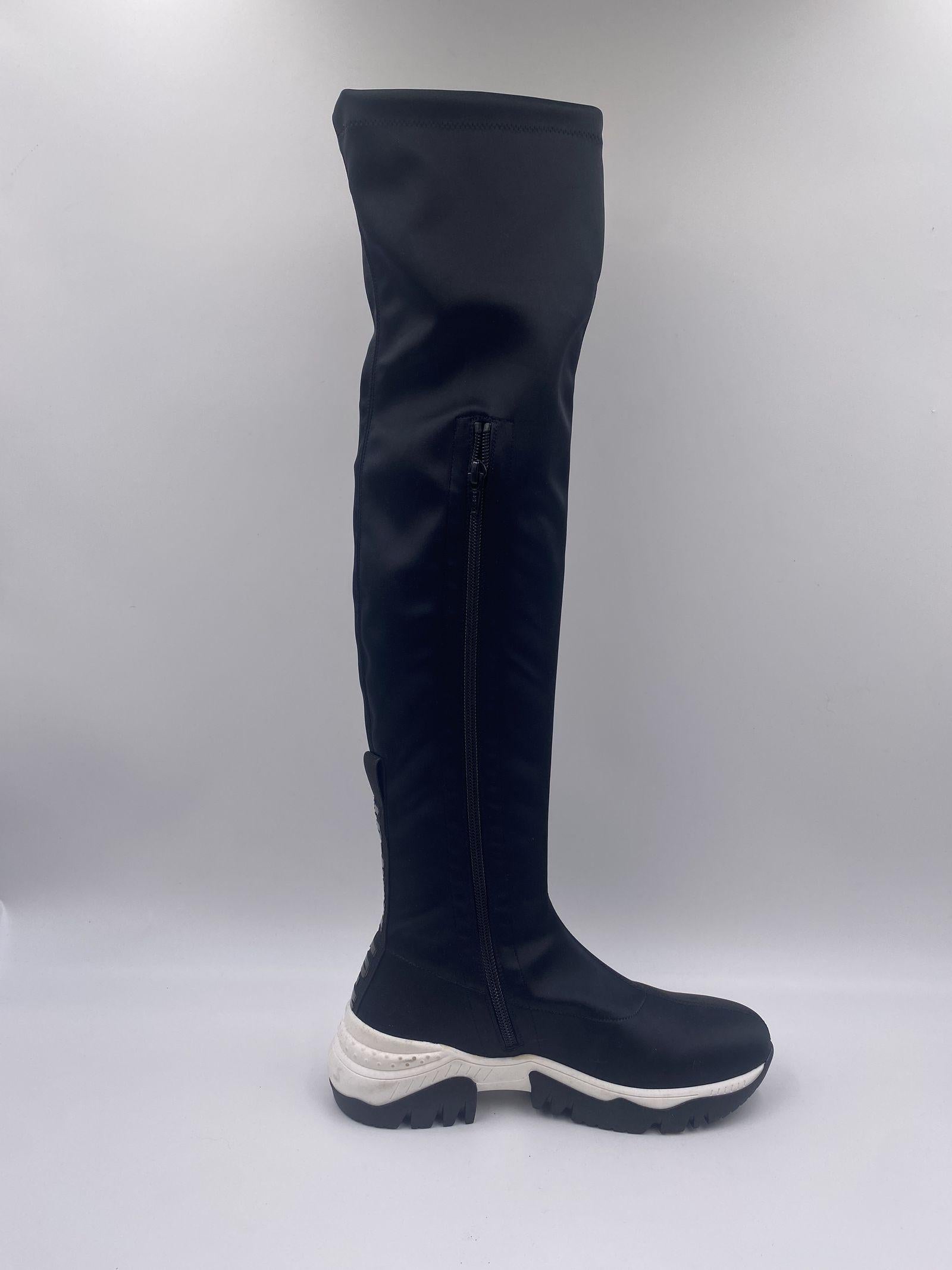 Stivale bicolor sopra al ginocchio 79091 NERO JEANNOT 