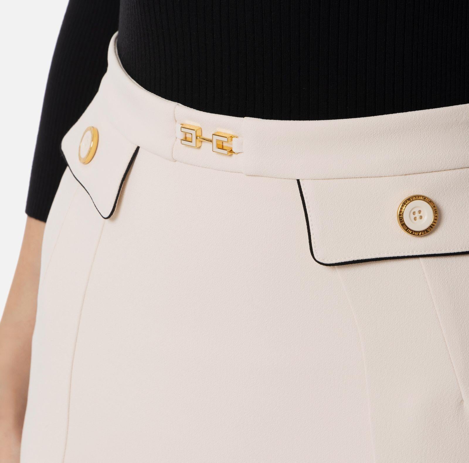 Gonna con dettagli piping - Elisabetta Franchi GOT0351E2 E84 ELISABETTA FRANCHI 