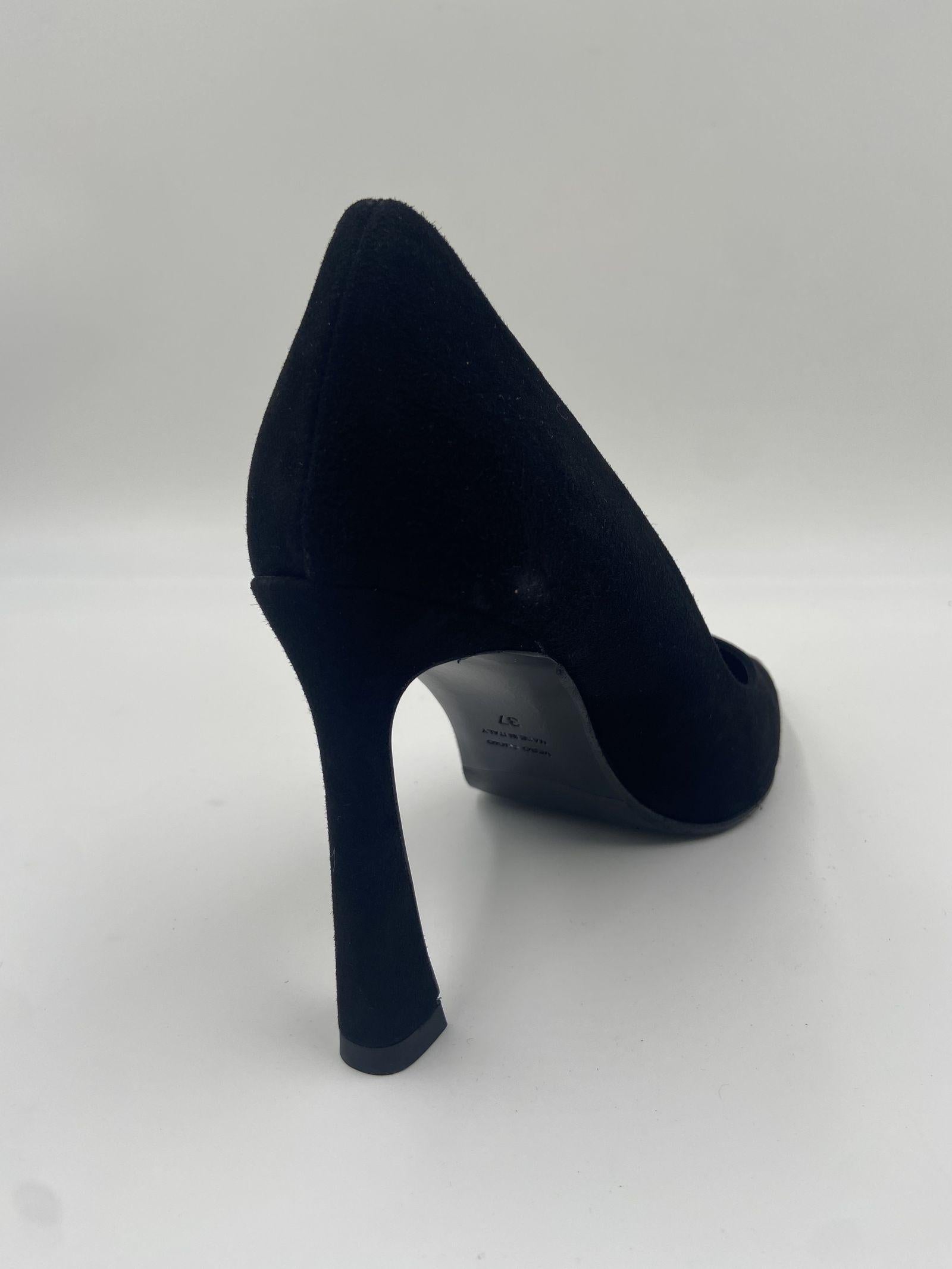 Dècolletè in pelle scamosciata 2470 NERO SPAZIO MODA 