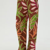 Pantalone morbido stampa foglie