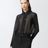Camicia linea bomber in georgette