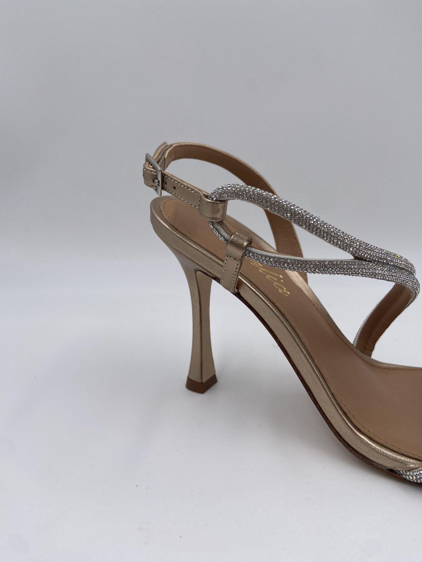 Sandalo alto con strass 2599 ORO OFELIA 