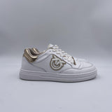 Sneakers tennis in pelle con dettagli metallizzati