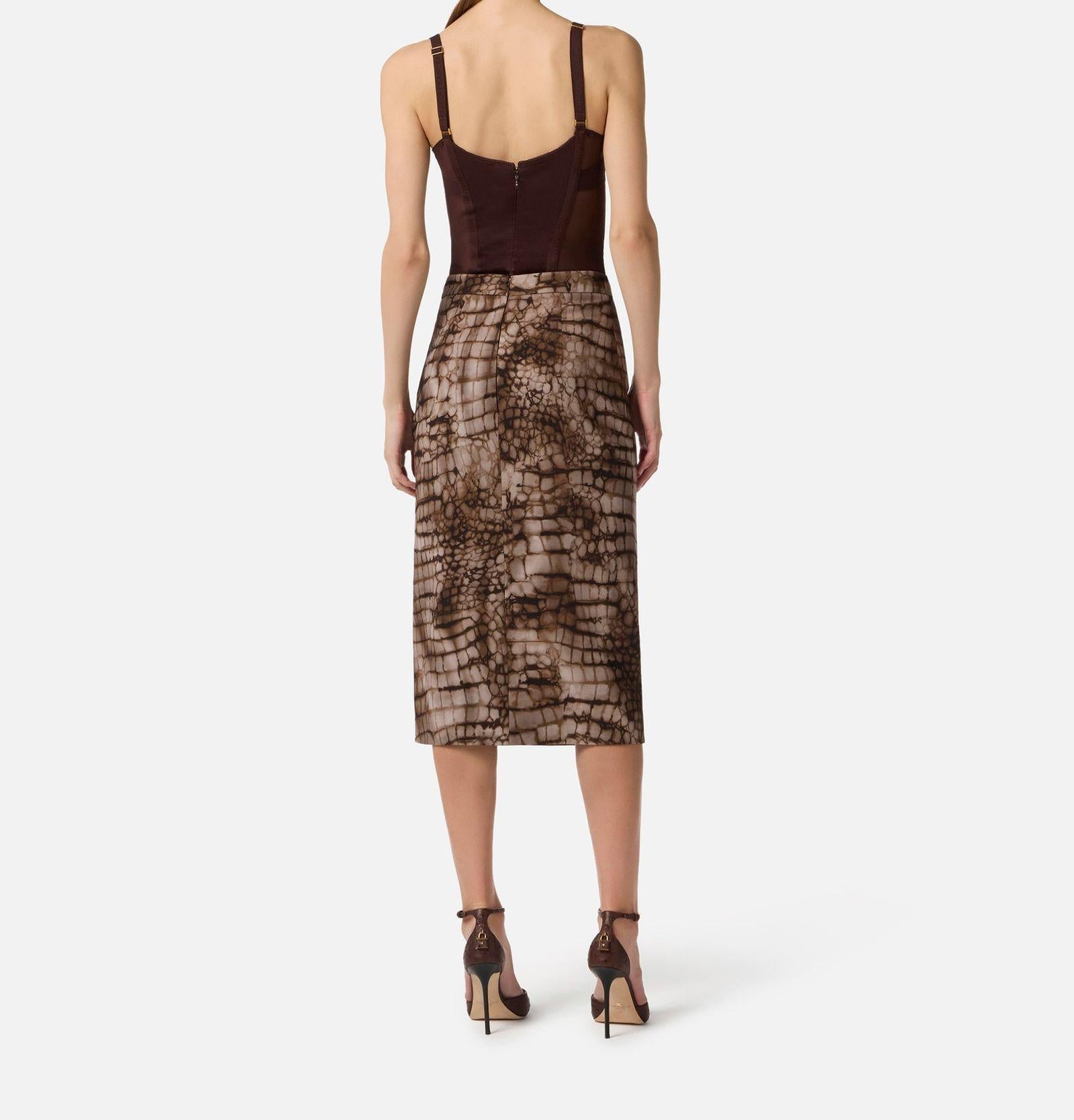 Gonna stampa alligatore - Elisabetta Franchi GO14961E2 644 ELISABETTA FRANCHI 