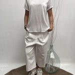 T- shirt girocollo satinata - Ofelia MS2003 BIANCO OFELIA 