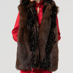 Gilet pelliccia con cappuccio FR25WC4006O44501 091 FRACOMINA 