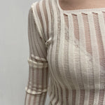 Maglia trasparente maniche lunghe 25002 PANNA OFELIA 