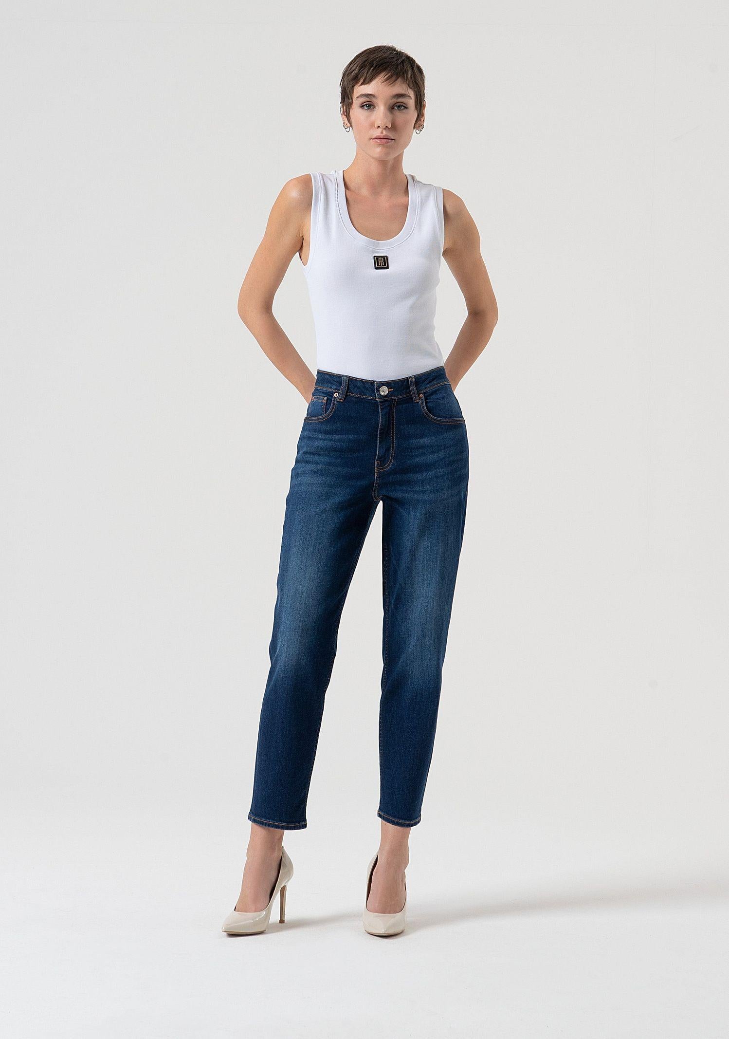 Jeans carrot mom fit FP25WVD005D46002 987 FRACOMINA 