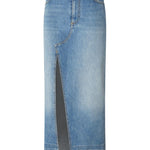 Gonna lunga in denim con spacco davanti 104628-A2EA PJE PINKO 