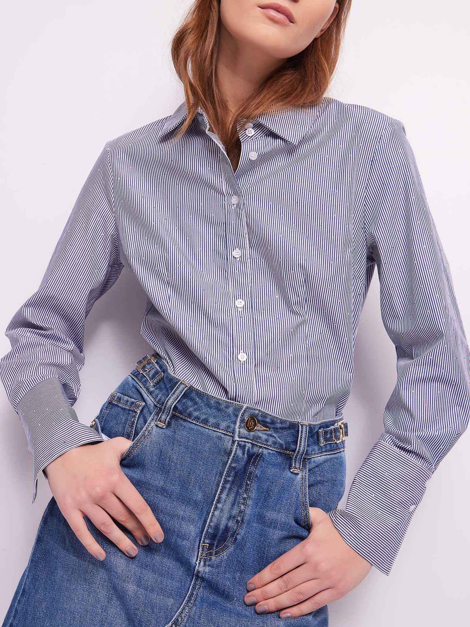 Camicia in cotone a righe 421BD45001 425021-01 GAUDI' 
