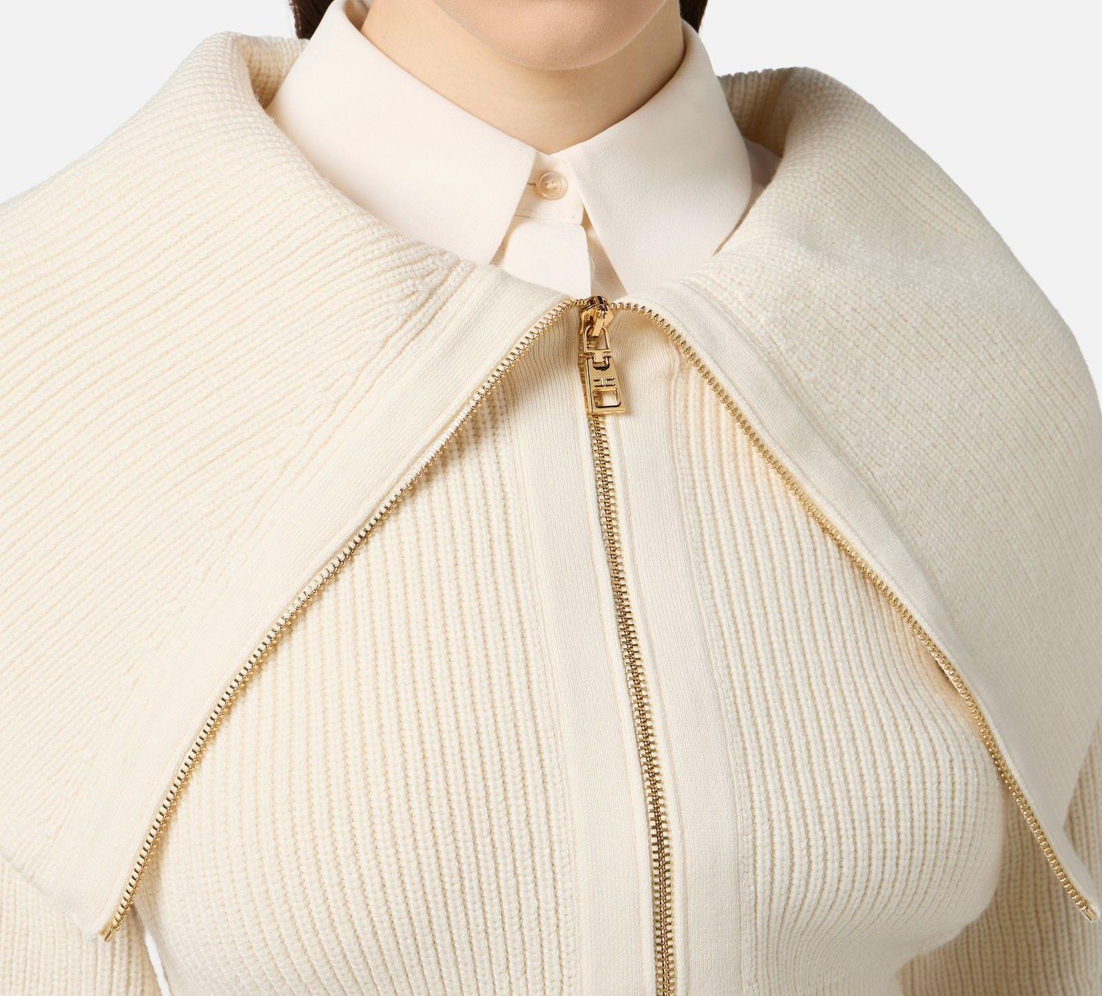 Cardigan con zip - Elisabetta Franchi MK04S56E2 DZ9 ELISABETTA FRANCHI 