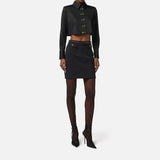 Camicia cropped in raso - Elisabetta Franchi CA09756E2 110 ELISABETTA FRANCHI 