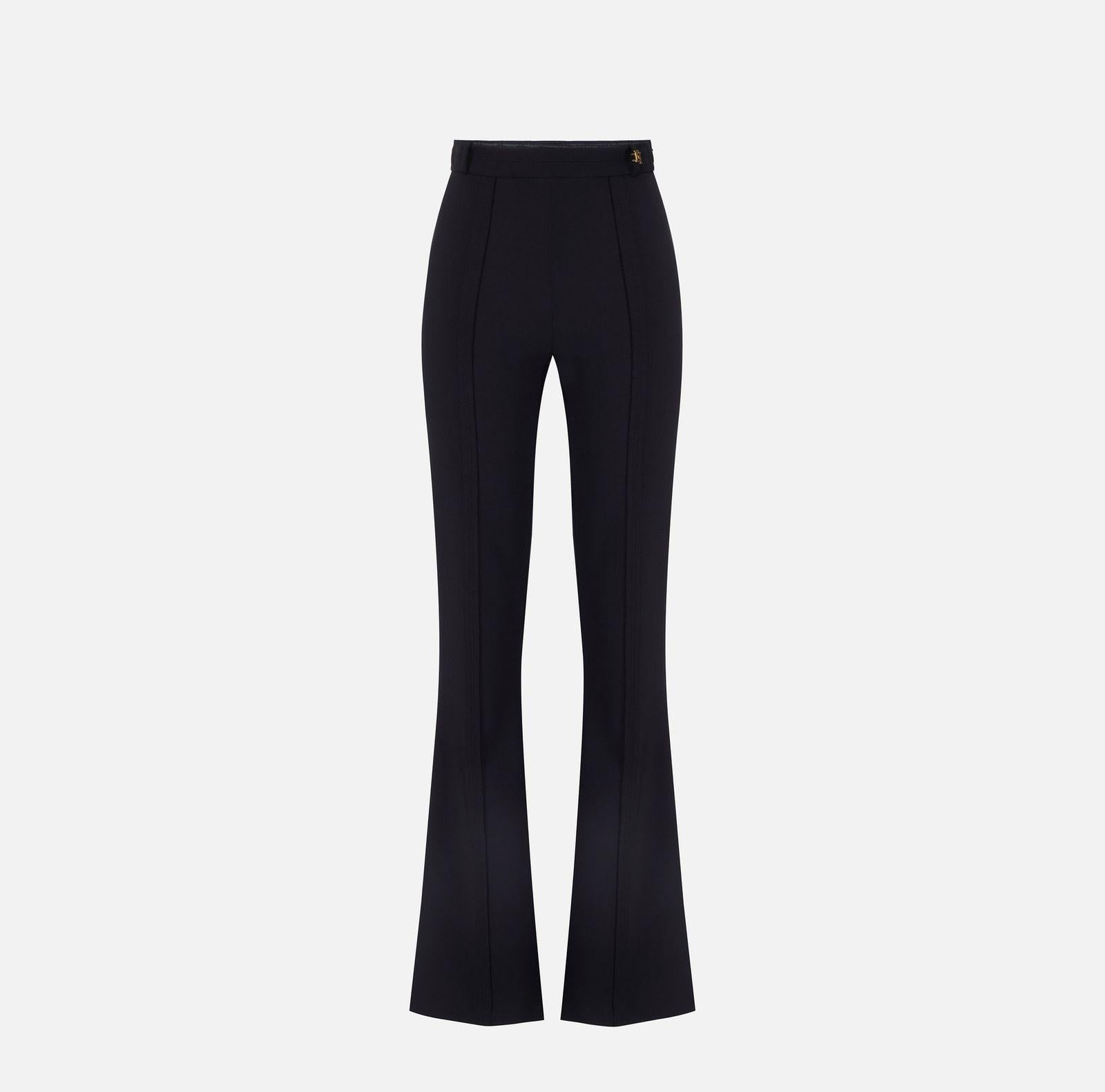 Pantalone in doppio crepe - Elisabetta Franchi PA16961E2 110 ELISABETTA FRANCHI 