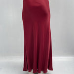 Gonna satinata con passamaneria in vita 887613 BORDEAUX OFELIA 