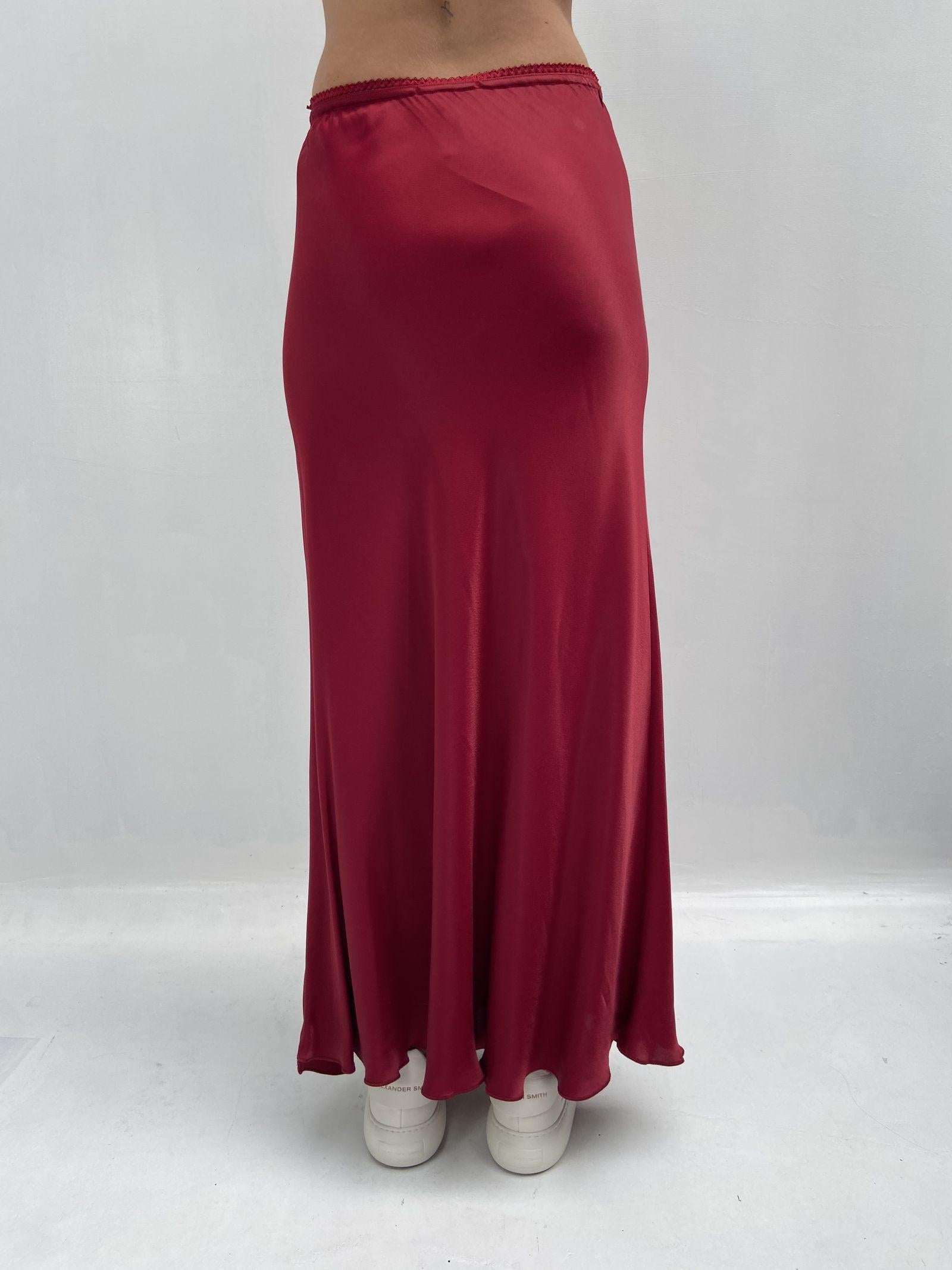 Gonna satinata con passamaneria in vita 887613 BORDEAUX OFELIA 