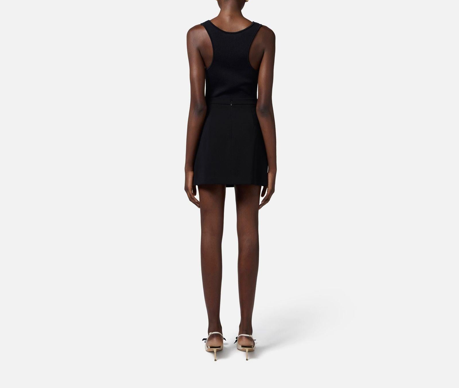 Gonna in crepe bicolore - Elisabetta Franchi GO07951E2 685 ELISABETTA FRANCHI 