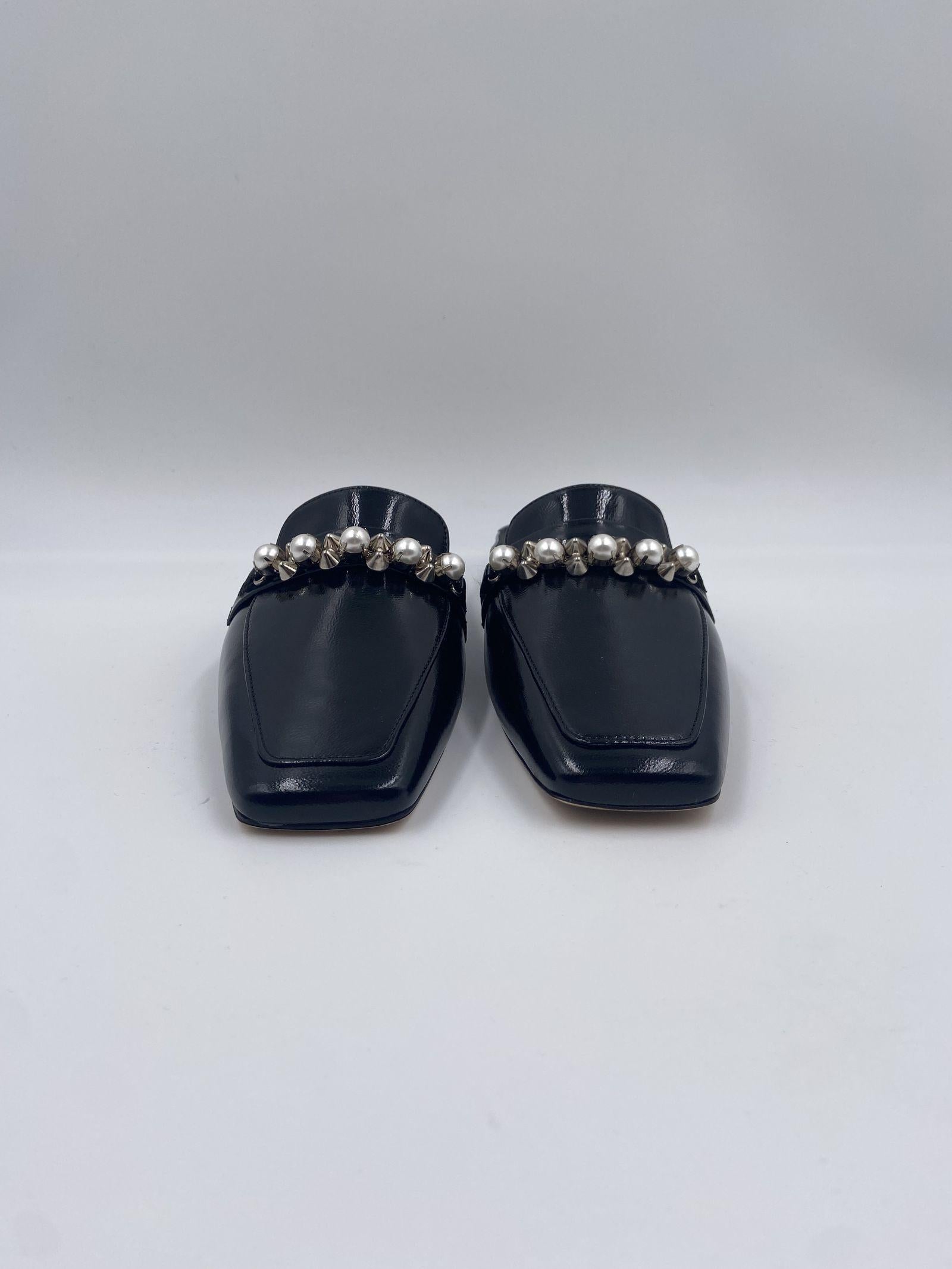 Sabot con perle e borchie 602 NERO CHIARINI 