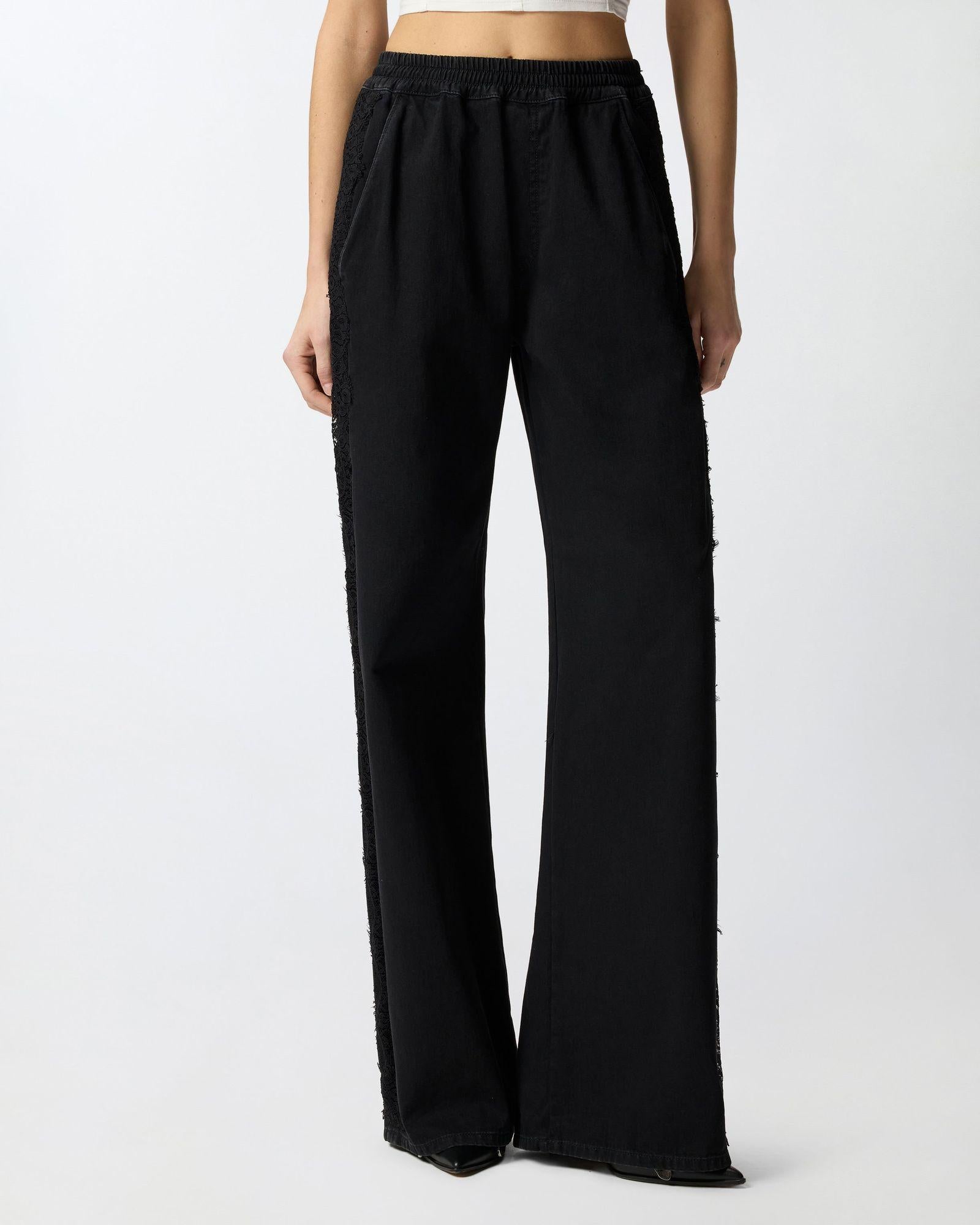 Pantaloni con banda laterale in pizzo - Pinko 106422A33U Z99 PINKO 