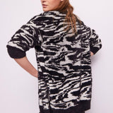 Cardigan jacquard animalier