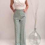 Pantalone stampa geometrica logata - Elisabetta Franchi PA00826E2 AT5 ELISABETTA FRANCHI 